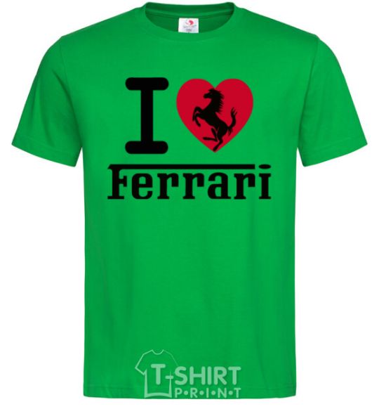Мужская футболка I love Ferrari Зеленый фото
