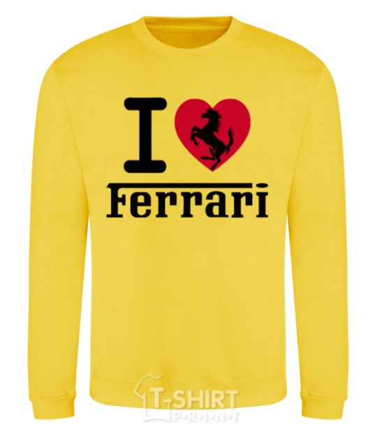 Sweatshirt I love Ferrari yellow фото