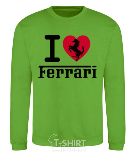 Sweatshirt I love Ferrari orchid-green фото