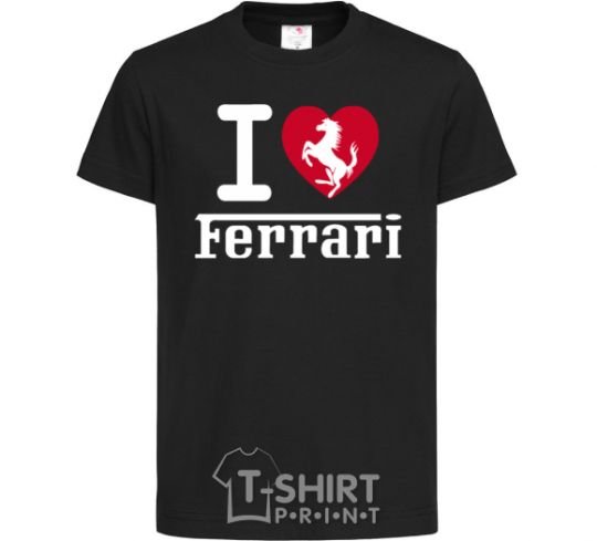 Kids T-shirt I love Ferrari black фото