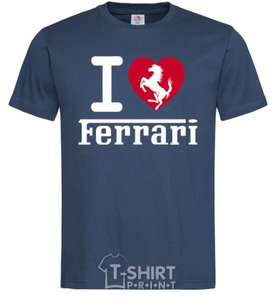 Men's T-Shirt I love Ferrari navy-blue фото