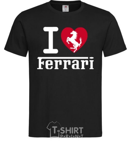 Мужская футболка I love Ferrari Черный фото