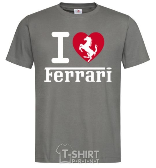 Men's T-Shirt I love Ferrari dark-grey фото