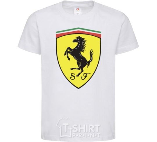 Детская футболка Logo Ferrari Белый фото