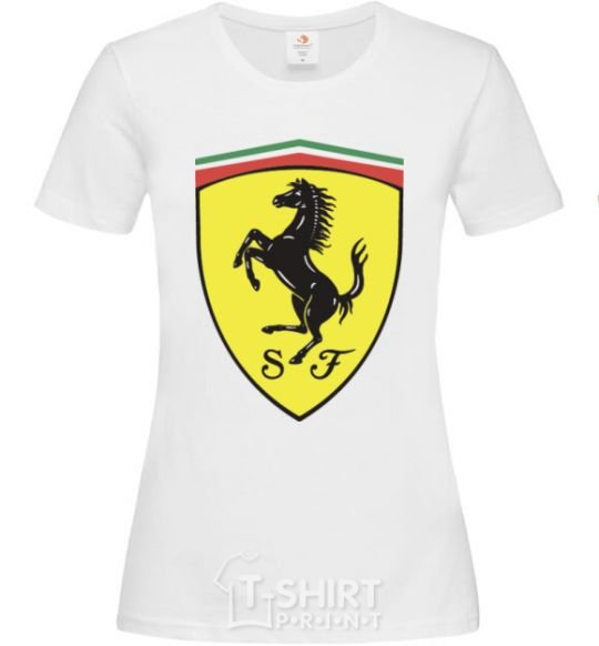 Женская футболка Logo Ferrari Белый фото