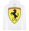 Men`s hoodie Logo Ferrari White фото