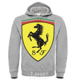 Men`s hoodie Logo Ferrari sport-grey фото