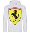 Men`s hoodie Logo Ferrari sport-grey фото