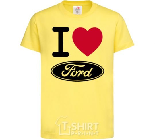 Детская футболка I Love Ford Лимонный фото