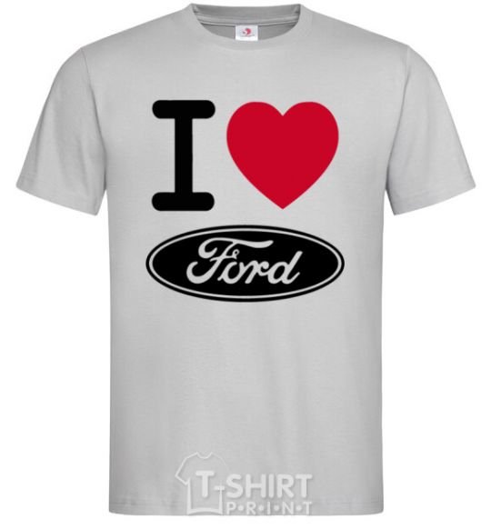 Men's T-Shirt I Love Ford grey фото
