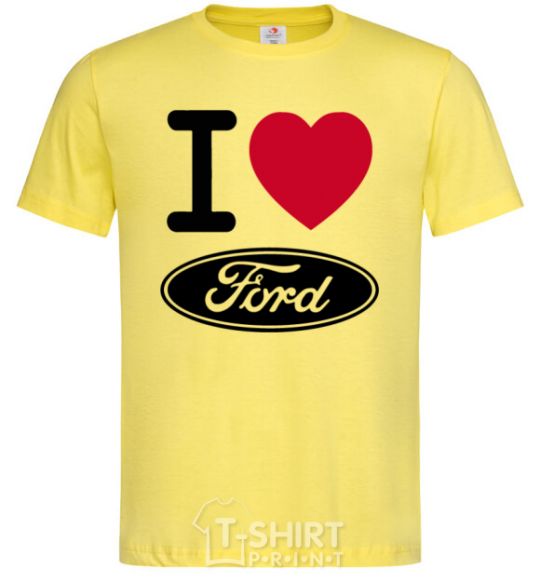 Мужская футболка I Love Ford Лимонный фото