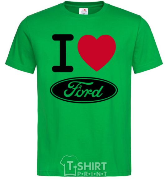 Мужская футболка I Love Ford Зеленый фото