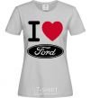 Women's T-shirt I Love Ford grey фото