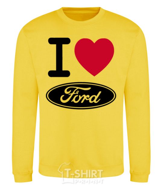 Sweatshirt I Love Ford yellow фото