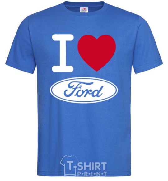 Men's T-Shirt I Love Ford royal-blue фото