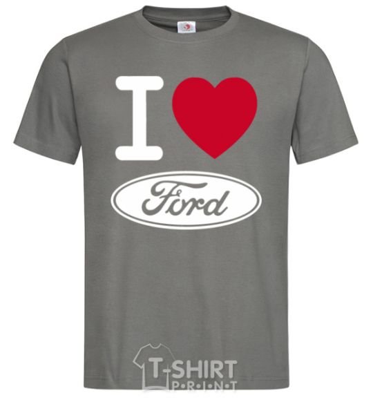 Men's T-Shirt I Love Ford dark-grey фото