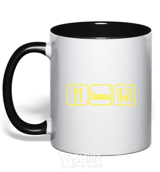 Mug with a colored handle Signs black фото