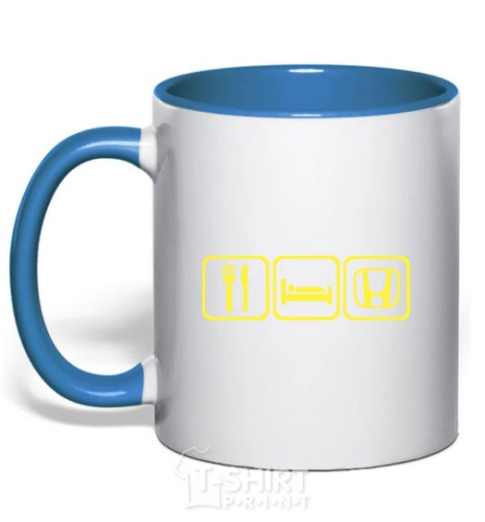 Mug with a colored handle Signs royal-blue фото