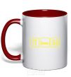 Mug with a colored handle Signs red фото