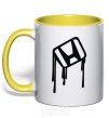 Mug with a colored handle Honda drops yellow фото