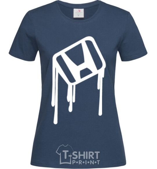 Women's T-shirt Honda drops navy-blue фото