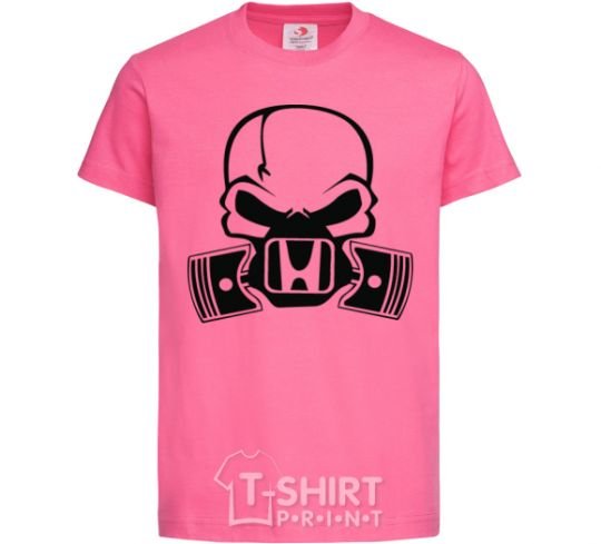 Детская футболка Череп Хонда Ярко-розовый фото