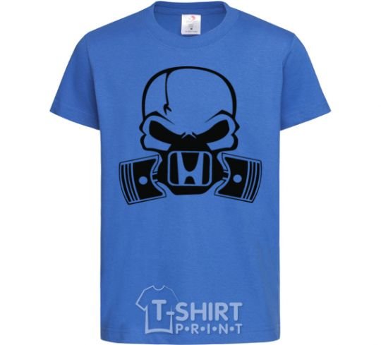 Детская футболка Череп Хонда Ярко-синий фото