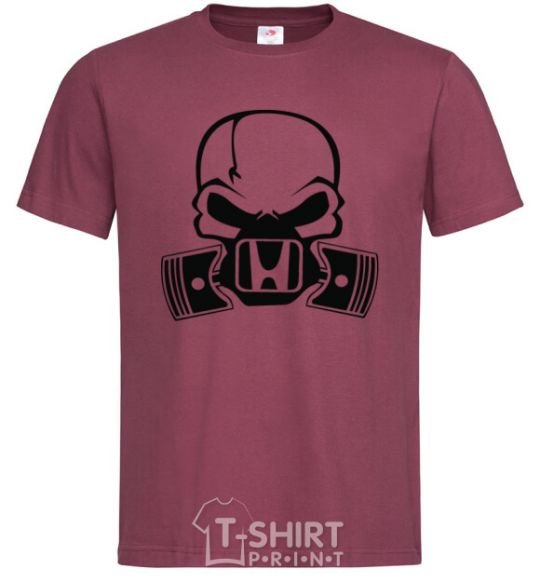 Men's T-Shirt Honda skull burgundy фото