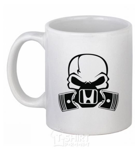 Ceramic mug Honda skull White фото