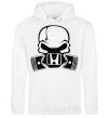 Men`s hoodie Honda skull White фото