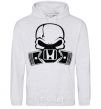 Men`s hoodie Honda skull sport-grey фото