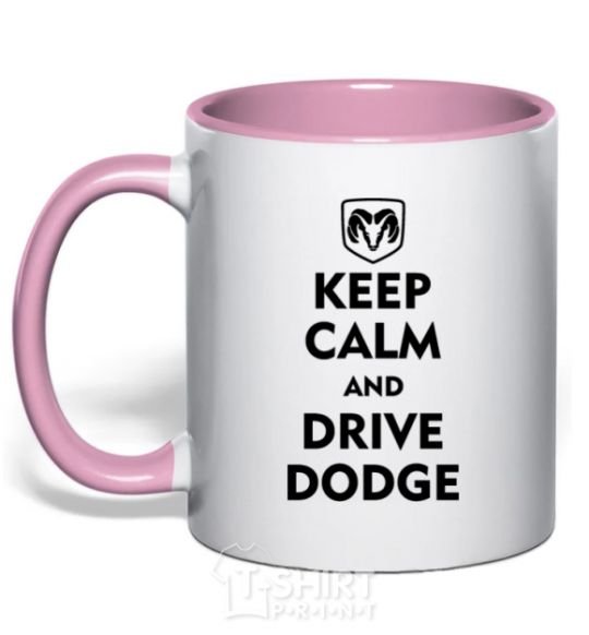 Mug with a colored handle Drive Dodge light-pink фото