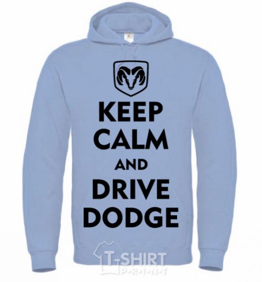 Men`s hoodie Drive Dodge sky-blue фото