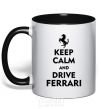Mug with a colored handle Drive Ferrari black фото