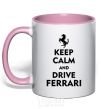 Mug with a colored handle Drive Ferrari light-pink фото