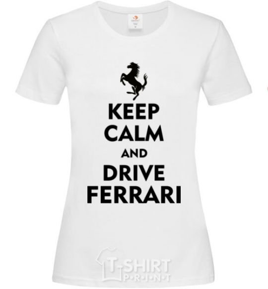 Women's T-shirt Drive Ferrari White фото