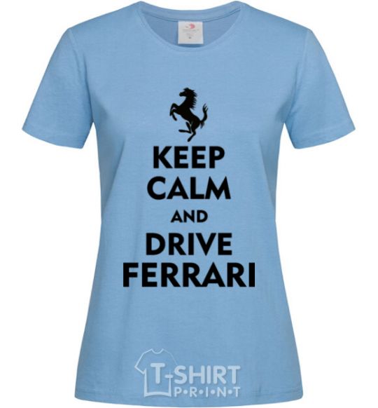 Women's T-shirt Drive Ferrari sky-blue фото