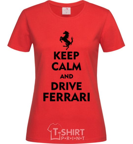 Women's T-shirt Drive Ferrari red фото
