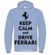 Men`s hoodie Drive Ferrari sky-blue фото