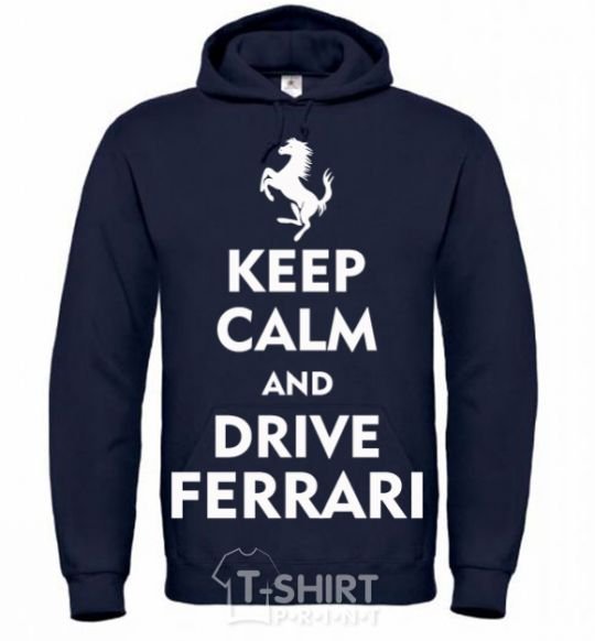 Men`s hoodie Drive Ferrari navy-blue фото