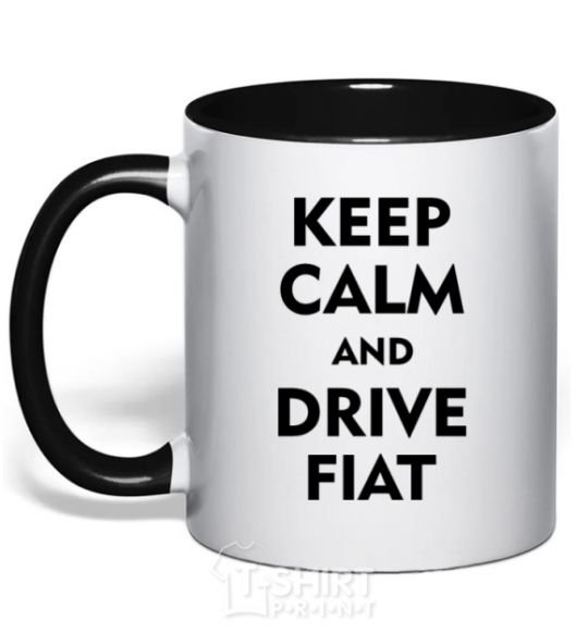 Mug with a colored handle Drive Fiat black фото