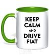 Mug with a colored handle Drive Fiat kelly-green фото