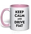 Mug with a colored handle Drive Fiat light-pink фото