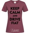 Women's T-shirt Drive Fiat burgundy фото