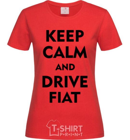 Women's T-shirt Drive Fiat red фото