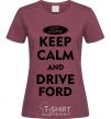 Women's T-shirt Drive Ford burgundy фото