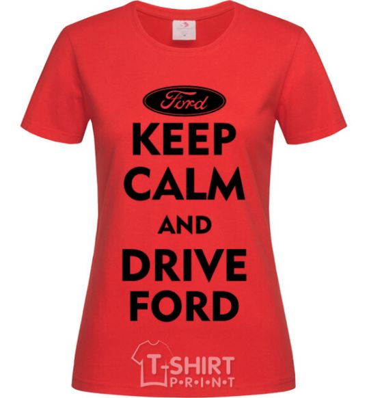 Women's T-shirt Drive Ford red фото