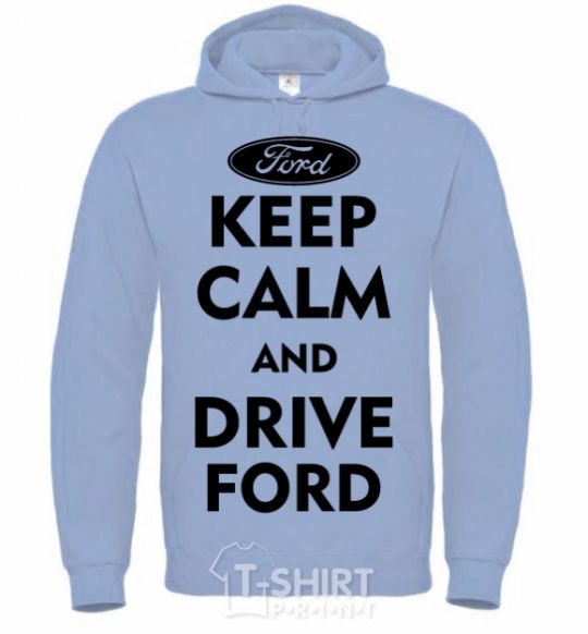 Men`s hoodie Drive Ford sky-blue фото