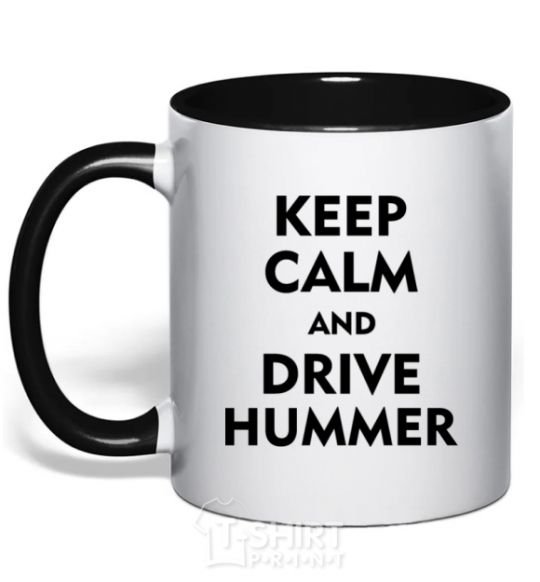Mug with a colored handle Drive Hummer black фото