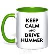 Mug with a colored handle Drive Hummer kelly-green фото